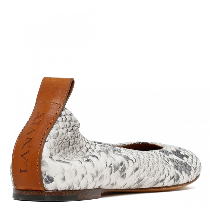 Le Noir Cortina Python Embossed Leather Ballerinas