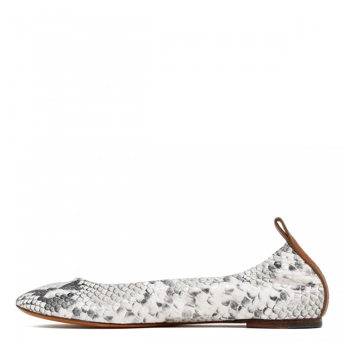 Le Noir Cortina Python Embossed Leather Ballerinas