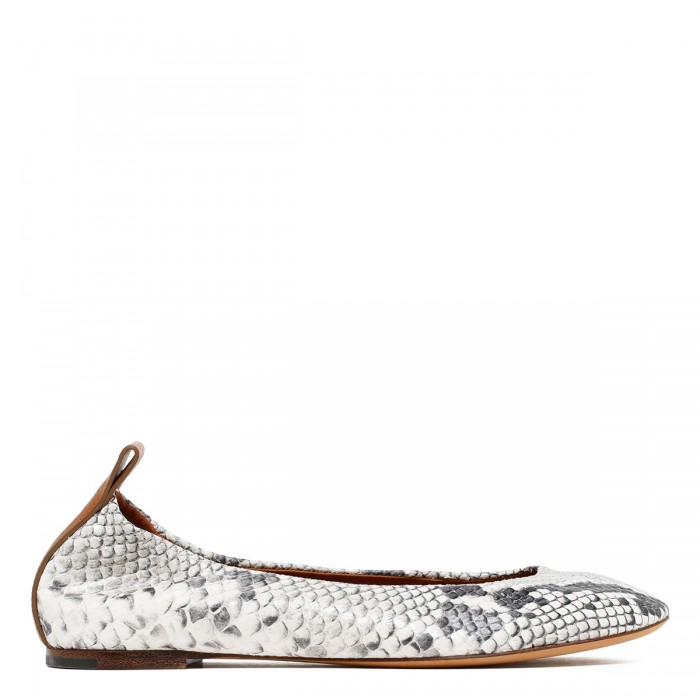 le noir cortina Python embossed leather ballerinas