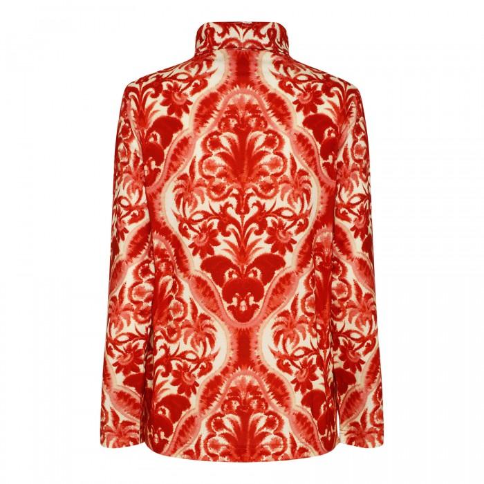 Le Noir Cortina Red Abstract Print Jersey Top