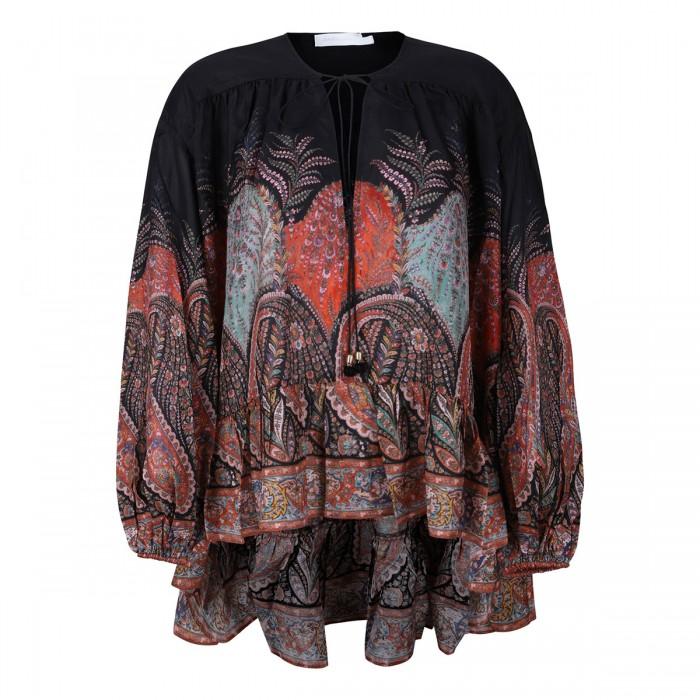 le noir cortina Rhiannon ruffle billow blouse