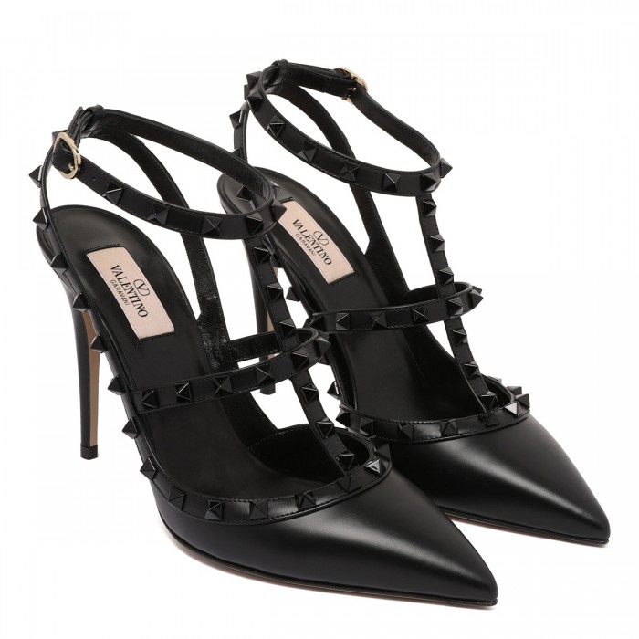 Le Noir Cortina Rockstud Ankle Strap Pumps