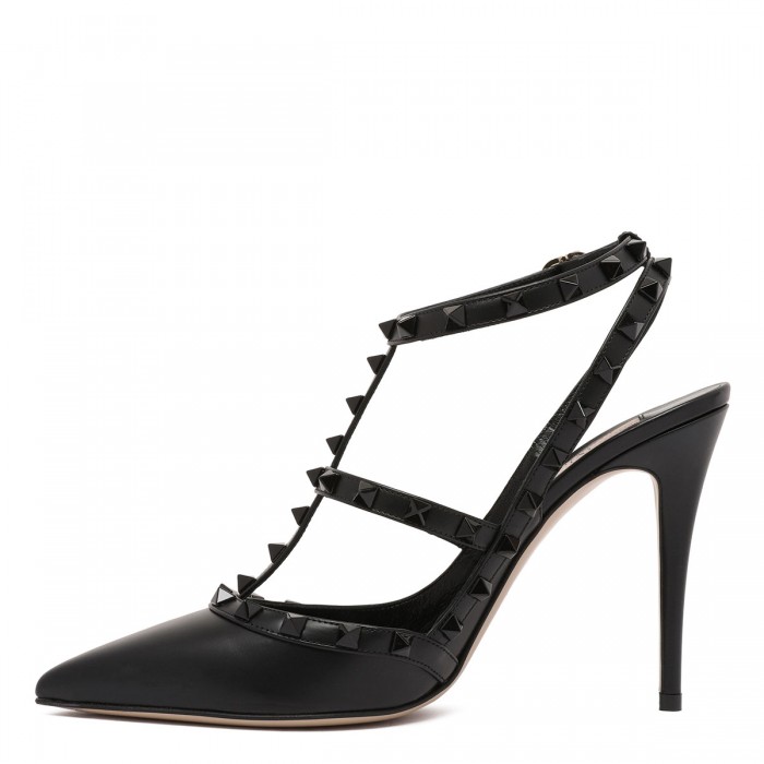 Le Noir Cortina Rockstud Ankle Strap Pumps