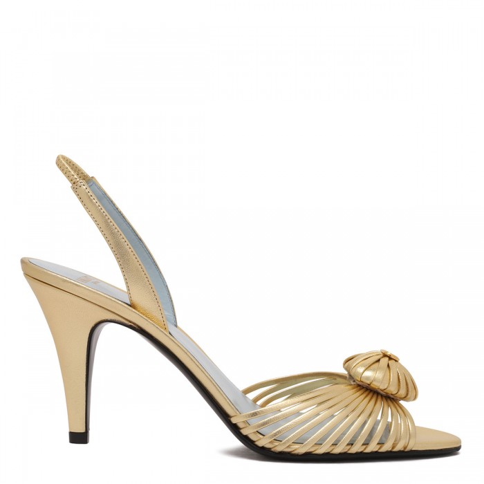 le noir cortina Royal laminated leather sandals
