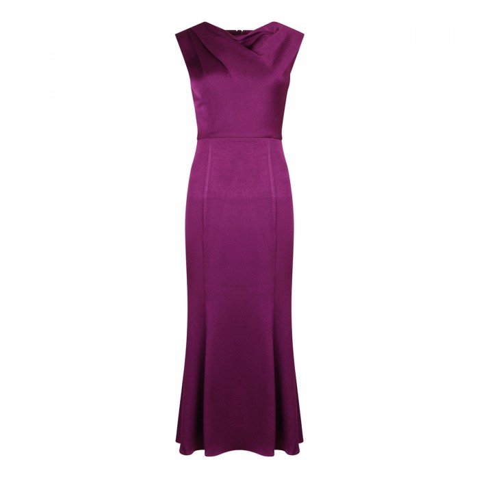 le noir cortina Satin crepe midi dress