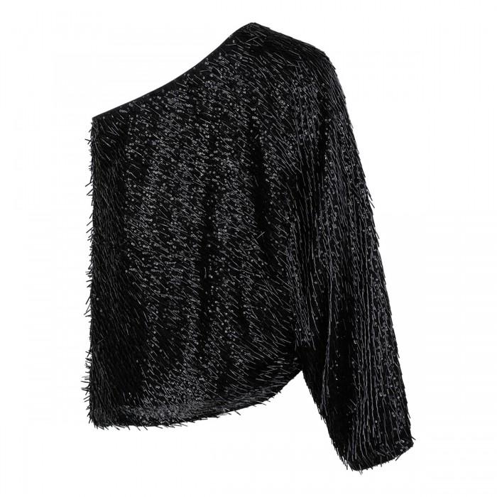 Le Noir Cortina Sequin One-shoulder Top