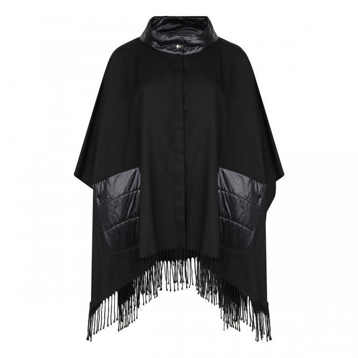 le noir cortina Silk and nylon poncho