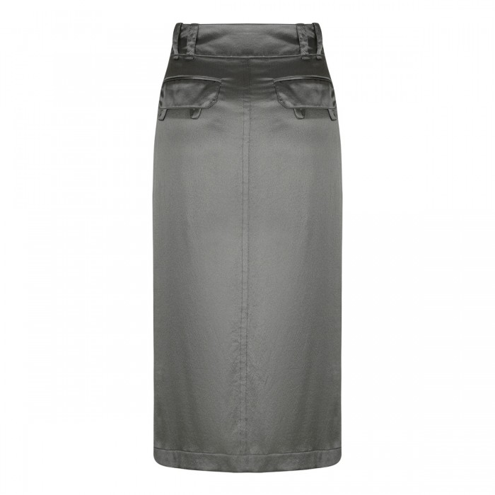 Le Noir Cortina Silk Crepe De Chine Pencil Skirt