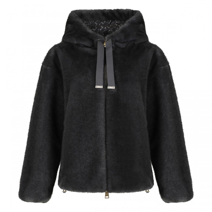 le noir cortina Soft faux fur hooded jacket