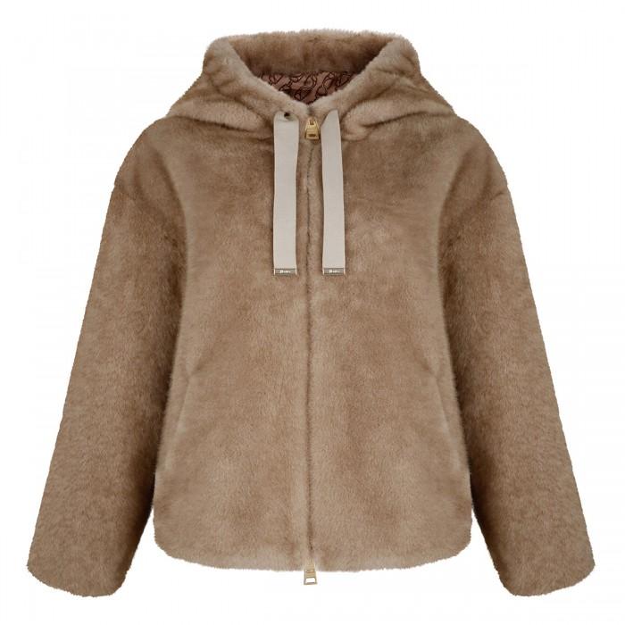 le noir cortina Soft faux fur hooded jacket