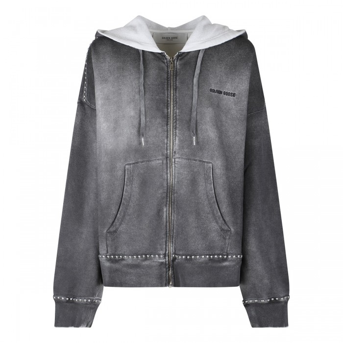 le noir cortina Sprayed effect hoodie