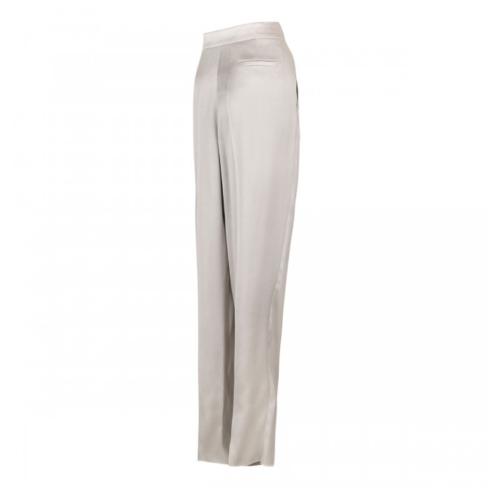 Le Noir Cortina Stone Gray Silk Satin Pants