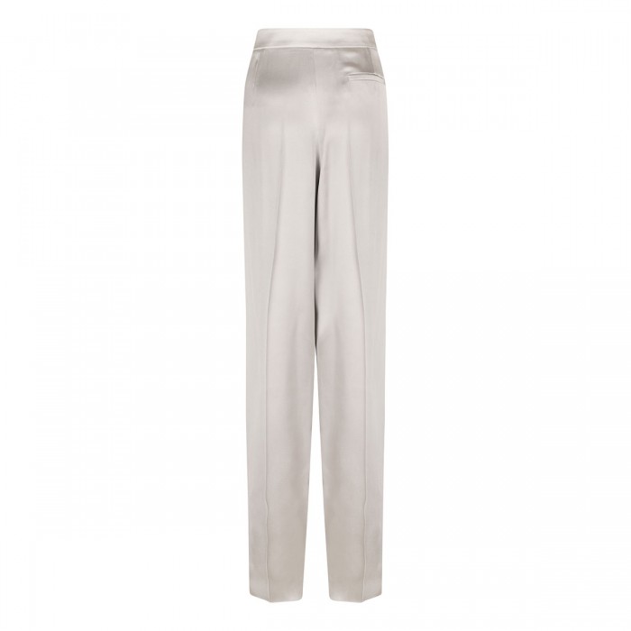 Le Noir Cortina Stone Gray Silk Satin Pants