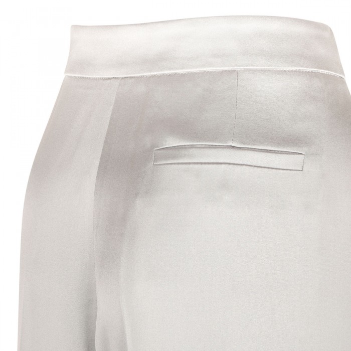 Le Noir Cortina Stone Gray Silk Satin Pants