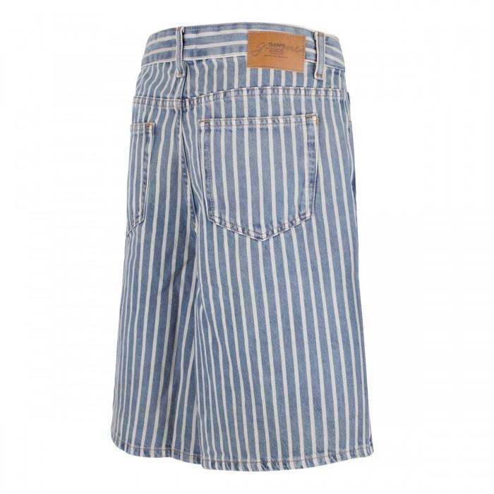 Le Noir Cortina Striped Denim Shorts