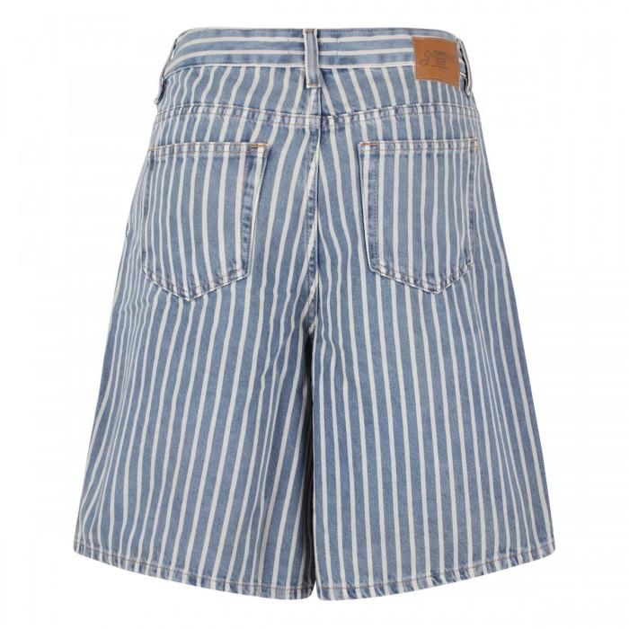 Le Noir Cortina Striped Denim Shorts