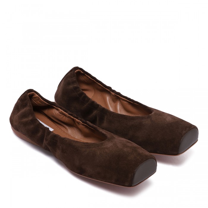 Le Noir Cortina Suede Square Ballerinas