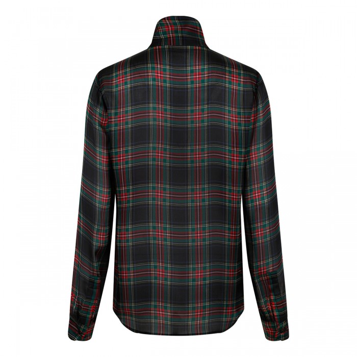 Le Noir Cortina Tartan Lavallière Blouse