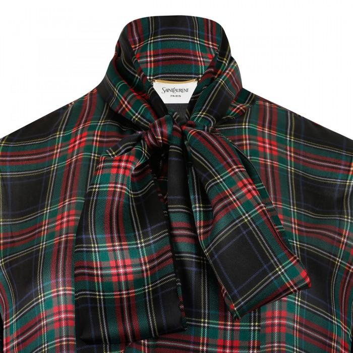 Le Noir Cortina Tartan Lavallière Blouse