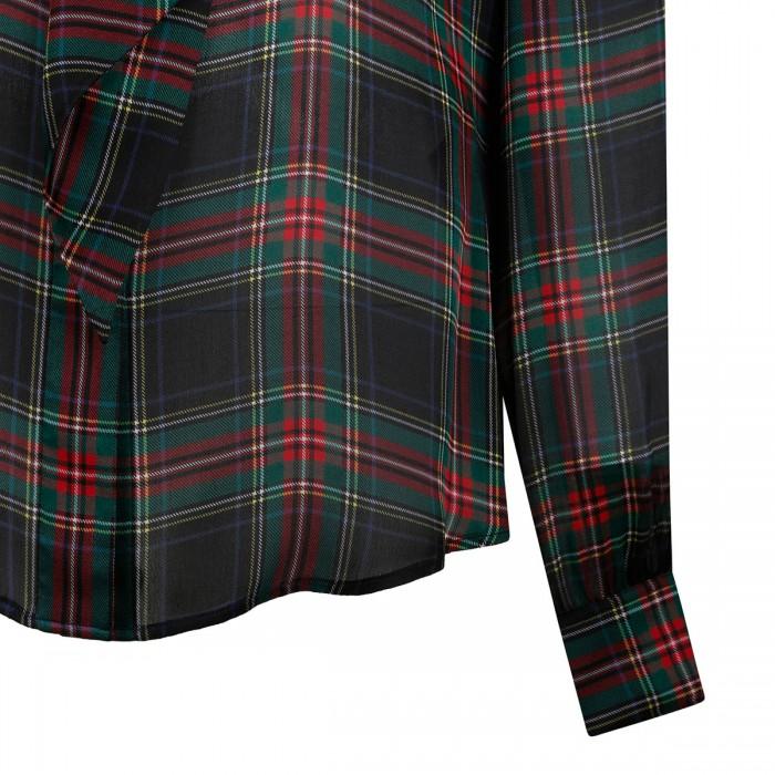 Le Noir Cortina Tartan Lavallière Blouse