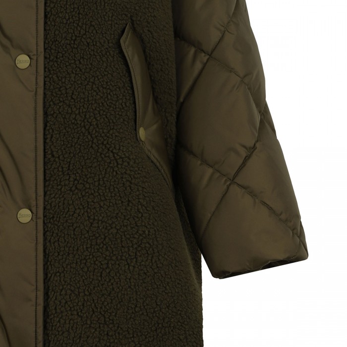 Le Noir Cortina Teddy And Nylon Parka Coat