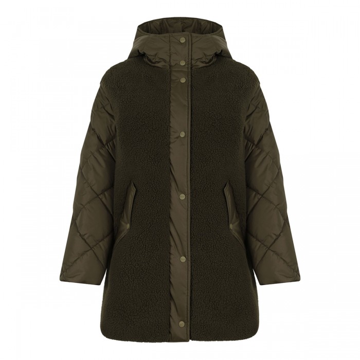 le noir cortina Teddy and nylon parka coat