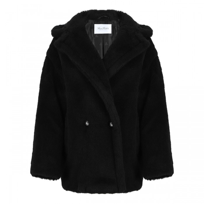 le noir cortina Teddy Bear Icon short coat