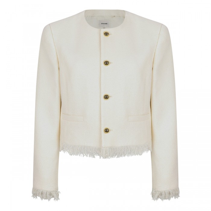 le noir cortina The Tweed fringe jacket