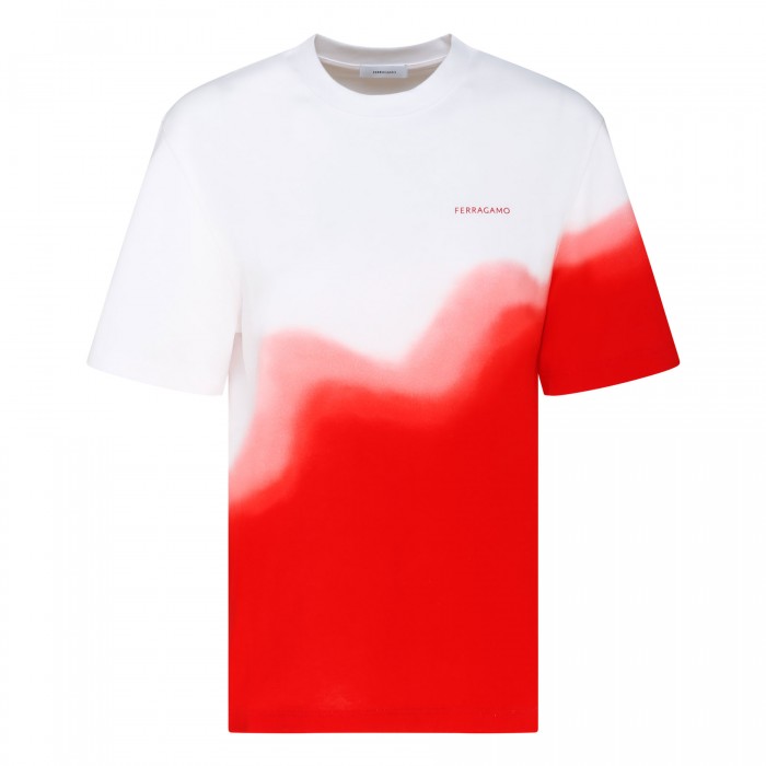 Le Noir Cortina Tie-dye White And Red T-shirt