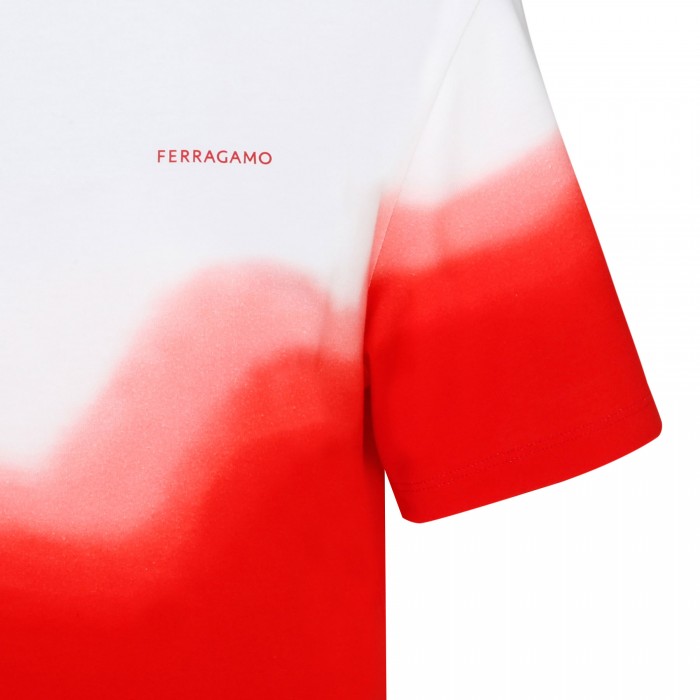 Le Noir Cortina Tie-dye White And Red T-shirt