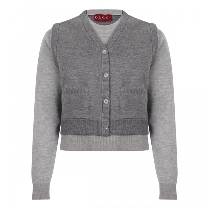 le noir cortina Top with vest overlay