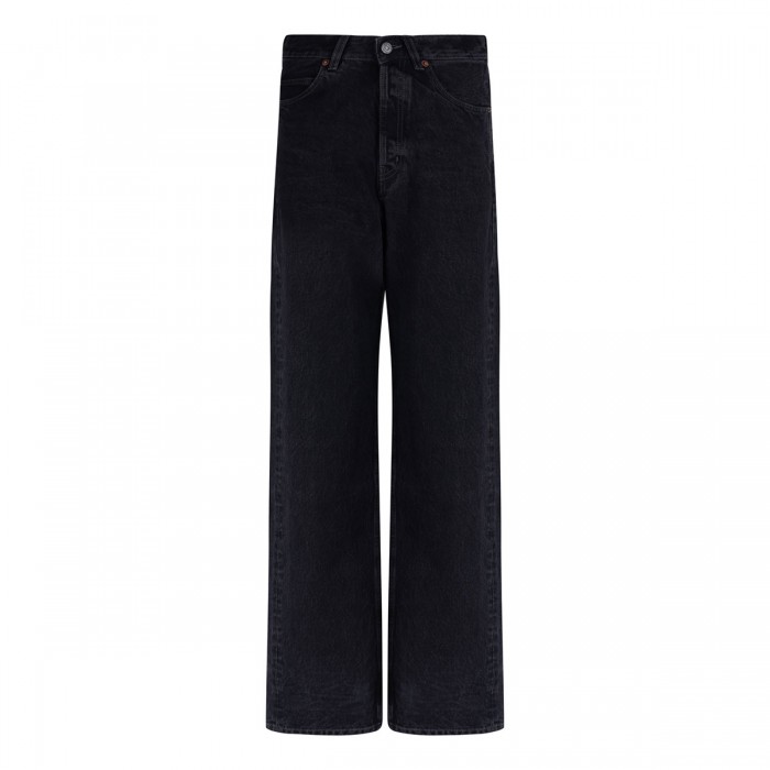 le noir cortina V-waist long baggy jeans
