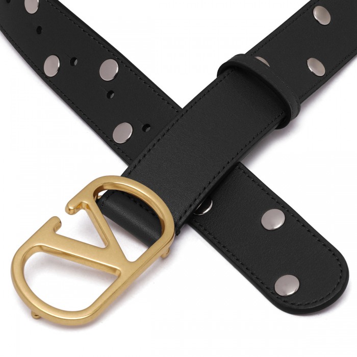 Le Noir Cortina Vlogo Signature Belt With Rivets