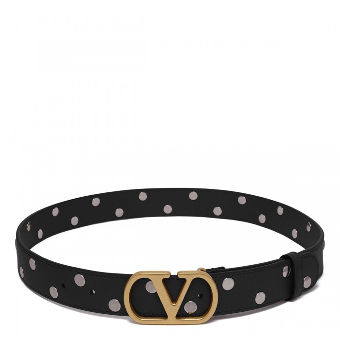 le noir cortina Vlogo Signature belt with rivets