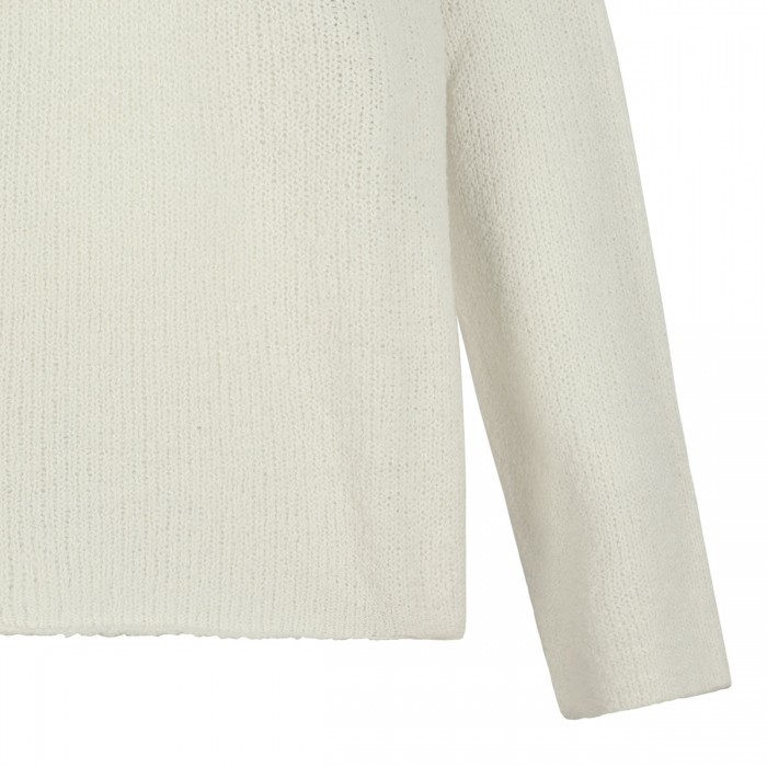 Le Noir Cortina White Virgin Wool Blend Sweater