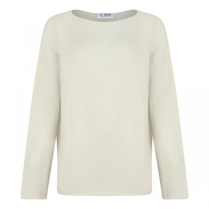 le noir cortina White virgin wool blend sweater