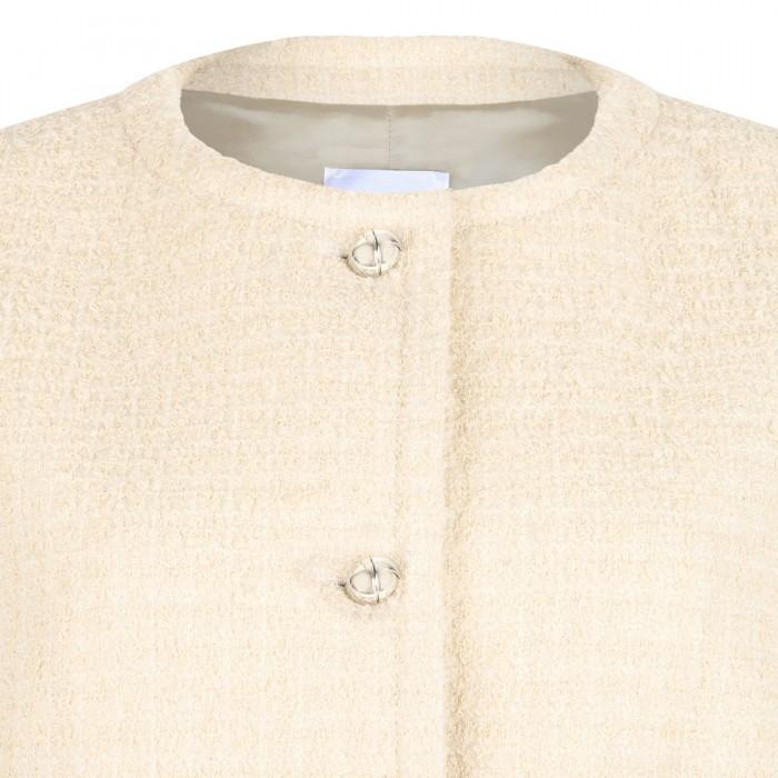 Le Noir Cortina Wool Blend Tweed Collarless Jacket