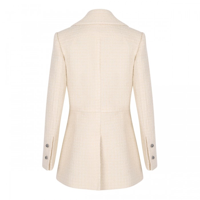 Le Noir Cortina Wool Blend Tweed Long Jacket