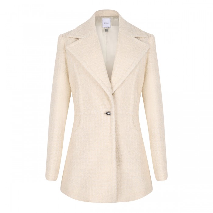 le noir cortina Wool blend tweed long jacket