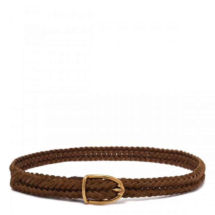 le noir cortina Woven suede belt