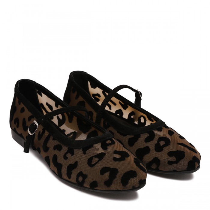 Le Noir Cortina Zante Leopard Ballerinas