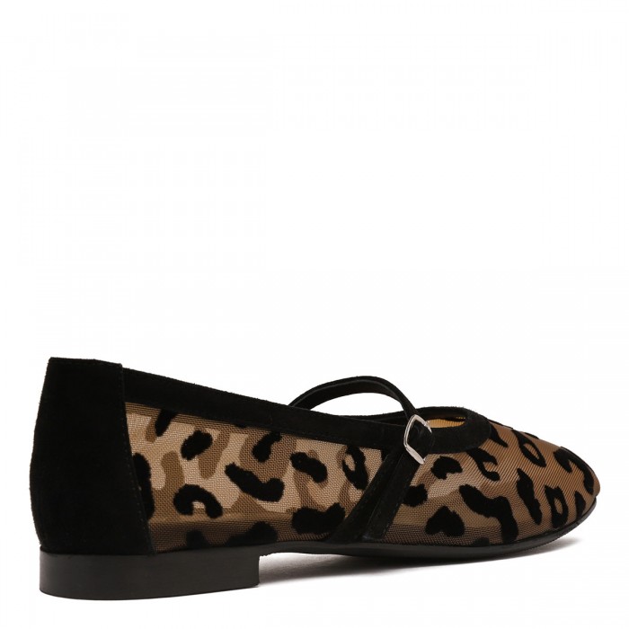 Le Noir Cortina Zante Leopard Ballerinas