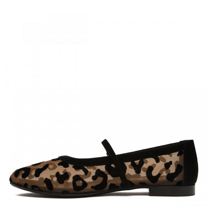 Le Noir Cortina Zante Leopard Ballerinas