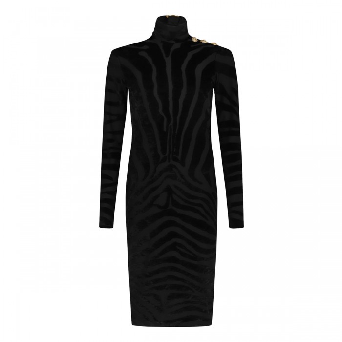 le noir cortina Zebra-print velvet dress