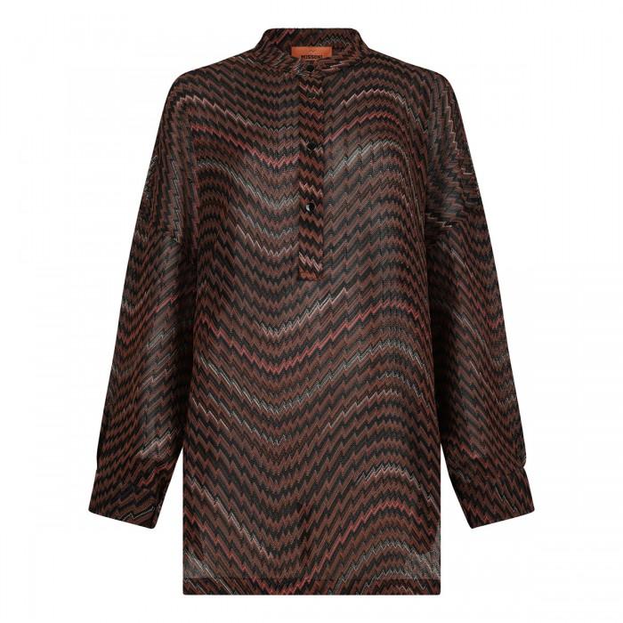 le noir cortina ZigZag pattern blouse