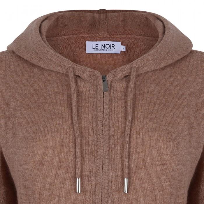 Le Noir Cortina Zora Camel Knit Hoodie