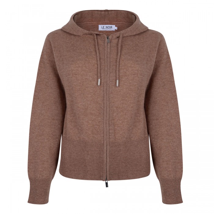 le noir cortina Zora camel knit hoodie