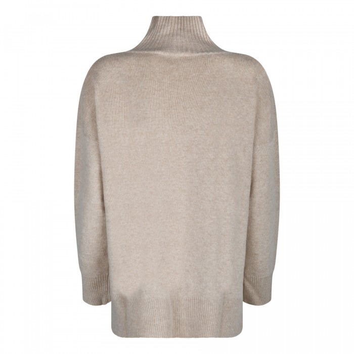 Le Noir Cortina Light Beige Merino And Cashmere Blend Sweater