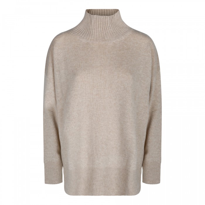 le noir cortina Light beige merino and cashmere blend sweater