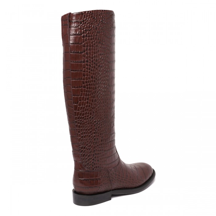 Le Noir Cortina Montana Croc-embossed Leather Boots